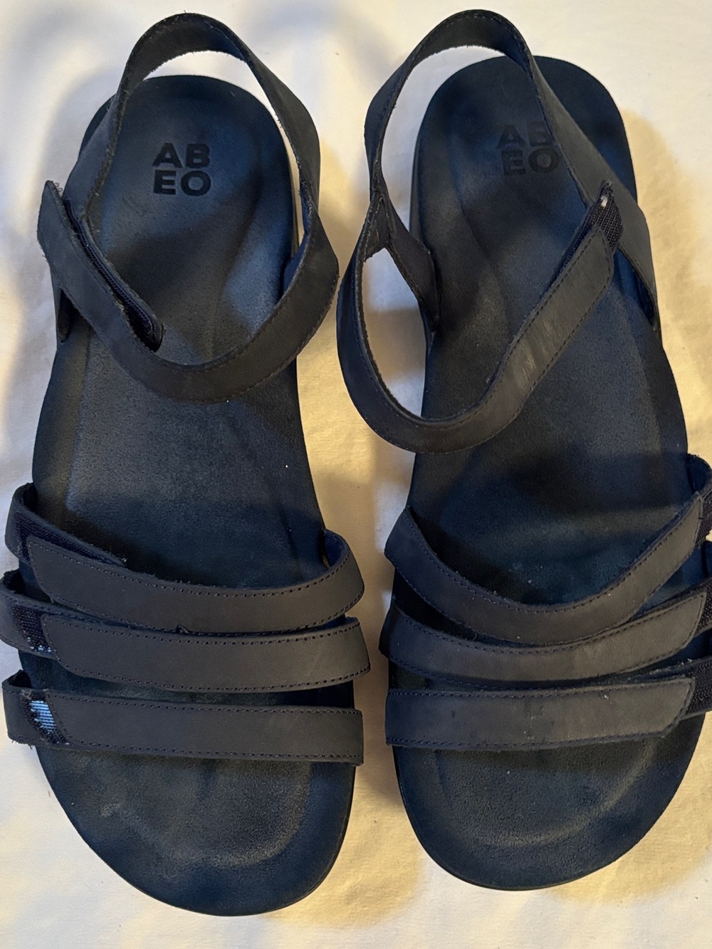 ABEO Womens Dark Navy Comfort Sandals Estimated Size 9-9.5 Adjustable Straps